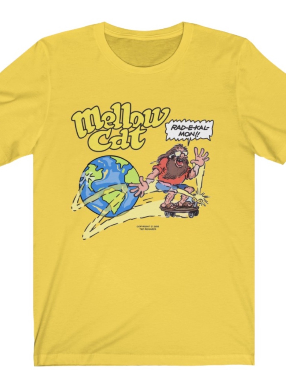 MELLOW CAT Skateboard T-shirt - Retro 1970s tee